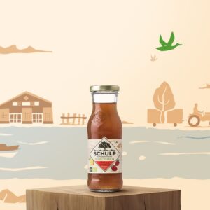 Schulp biologisch appelsap en aardbeiensap