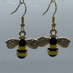 Oorbellen goud bijen geel
