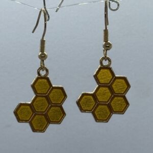 Oorbellen goud bijenraat half goud