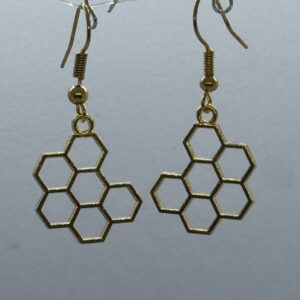 Oorbellen goud bijenraat half