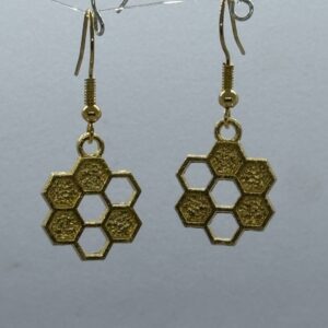 Oorbellen goud bijenraat heel geel