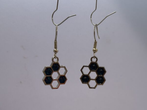 Oorbellen honingraad silver blauw