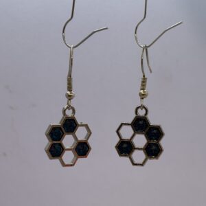 Oorbellen honingraad silver blauw