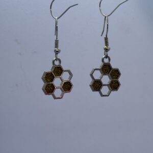 Oorbellen honingraad silver geel
