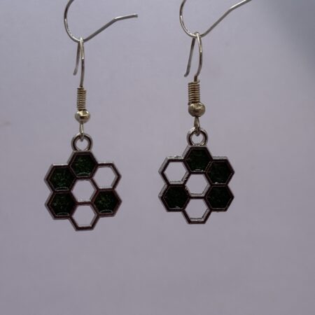 Oorbellen honingraad silver groen