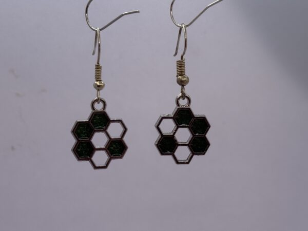Oorbellen honingraad silver groen