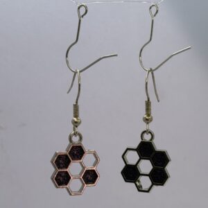 Oorbellen honingraad silver paars