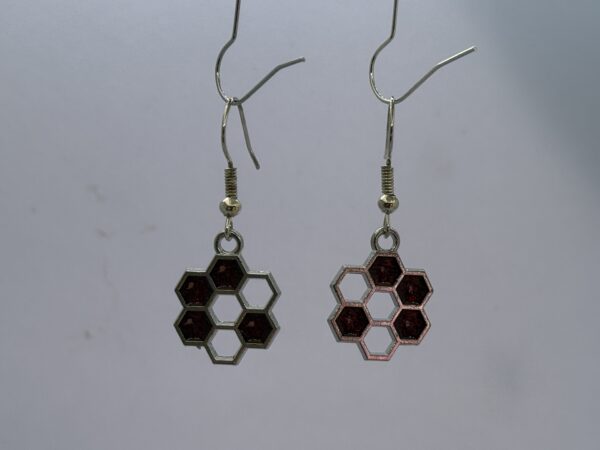 Oorbellen honingraad silver rood