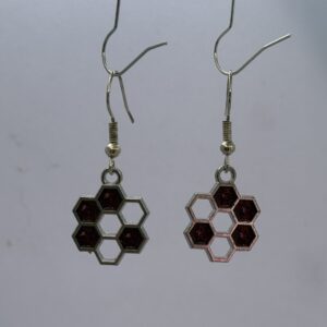 Oorbellen honingraad silver rood