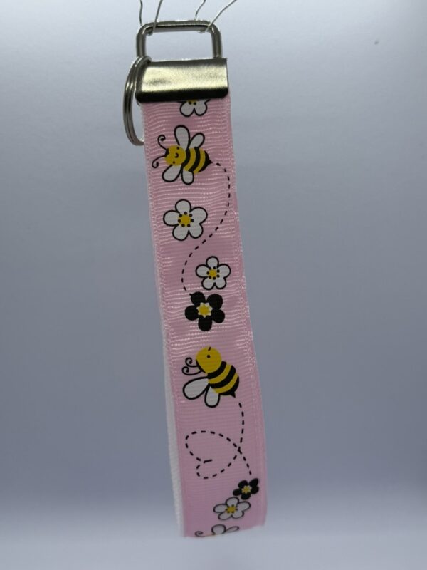 sleutelhanger handvat wit roze
